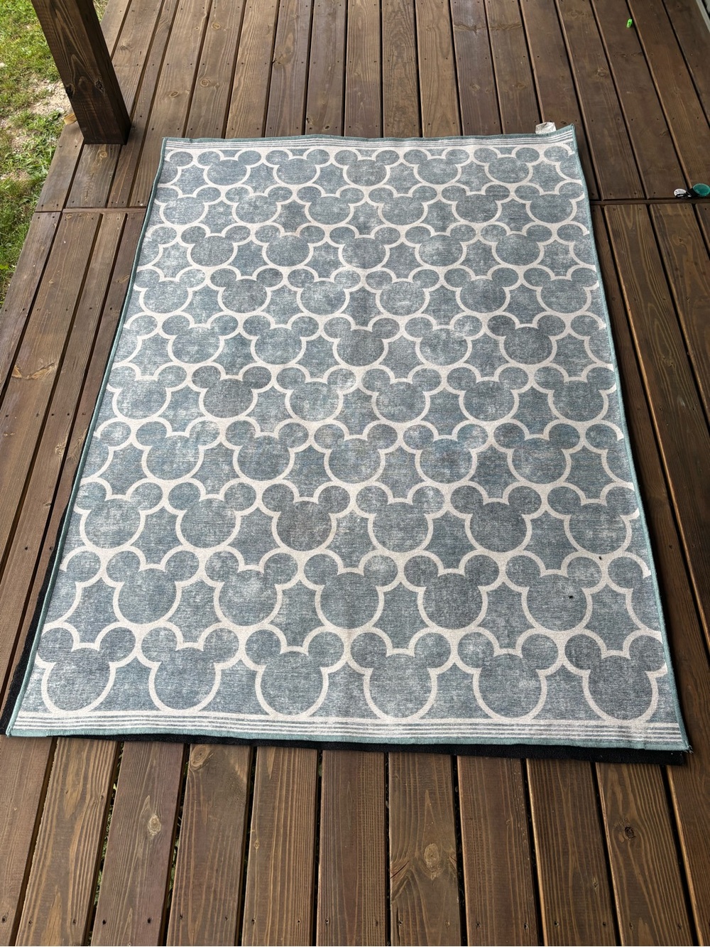 Blue and White ruggable Area Rug - Modern Mickey Mouse Pattern
